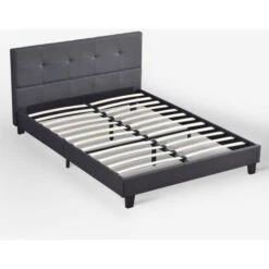 Letto Matrimoniale A 2 Piazze In Tessuto Con Rete Doghe 160x190cm Jona Colore: Grigio Scuro 9 Letto Matrimoniale A 2 Piazze In Tessuto Con Rete Doghe 160x190cm Jona Colore: Grigio Scuro -LettoMania Italia 51000888 3