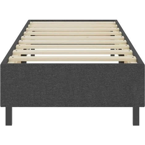 Letto A Molle Grigio Scuro In Tessuto 80x200 Cm 6 Letto A Molle Grigio Scuro In Tessuto 80x200 Cm - immagine 4