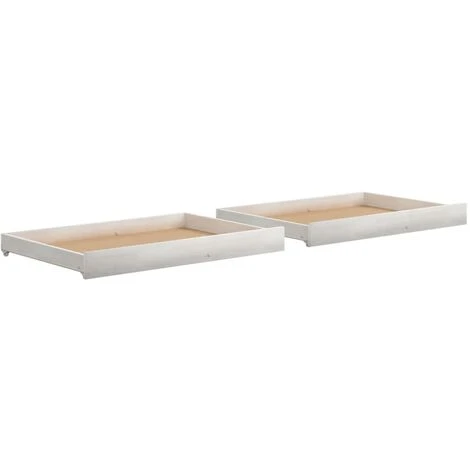 Cassetti Per Divano Letto 2 Pz In Legno Massello Di Pino Bianco 4 Cassetti Per Divano Letto 2 Pz In Legno Massello Di Pino Bianco - immagine 2