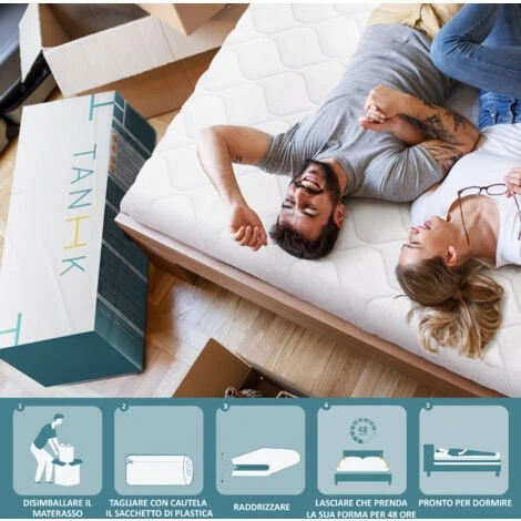 Materasso Memory 100% Made In Italy Ortopedico Medio Rigido Sistema Di Alleviamento Dei Punti Di Pressione Anallergico, Antibatterico E Antiacaro Alta Traspirabilità Singolo (80 X 190) 6 Materasso Memory 100% Made In Italy Ortopedico Medio Rigido Sistema Di Alleviamento Dei Punti Di Pressione Anallergico, Antibatterico E Antiacaro Alta Traspirabilità Singolo (80 X 190) - immagine 4