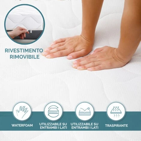 Materasso Memory 100% Made In Italy Ortopedico Medio Rigido Sistema Di Alleviamento Dei Punti Di Pressione Anallergico, Antibatterico E Antiacaro Alta Traspirabilità Singolo (80 X 190) 7 Materasso Memory 100% Made In Italy Ortopedico Medio Rigido Sistema Di Alleviamento Dei Punti Di Pressione Anallergico, Antibatterico E Antiacaro Alta Traspirabilità Singolo (80 X 190) - immagine 5