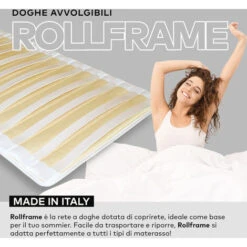EVERGREENWEB - Rete Singola 90x190 Cm Arrotolabile, Con Doghe Legno In Betulla, Stuoia Di Doghe Avvolgibile, Adatta A Tutti I Materassi. Realizzata Completamente In Italia