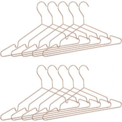 Relaxdays Set Da 10 Grucce Appendiabiti, Sottili, In Metallo Lucido, Eleganti E Salvaspazio, Color Rame