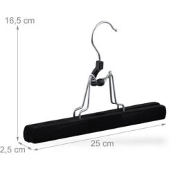 Relaxdays Set Da 5 Grucce Per Pantaloni, Legno, Rivestimento In Velluto Antiscivolo, Stampelle Per Gonne, B: 25 Cm, Nero 10 Relaxdays Set Da 5 Grucce Per Pantaloni, Legno, Rivestimento In Velluto Antiscivolo, Stampelle Per Gonne, B: 25 Cm, Nero -LettoMania Italia 51981930 4