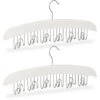 2x Gruccia Porta Cinture, Per 12 Cinte, Accessorio Appendiabiti In Legno Di Loto, 17,5x43x5,5 Cm, Bianco /Argento -LettoMania Italia 51983199 1