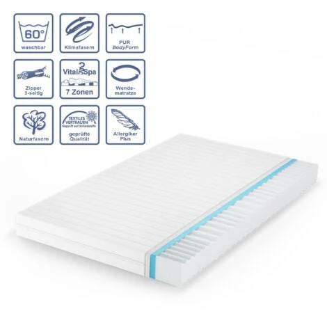 Premium Materasso „Calma Comfort Plus“ H3 7Z 140x200 Cm VitaliSpa 6 Premium Materasso „Calma Comfort Plus“ H3 7Z 140x200 Cm VitaliSpa - immagine 4