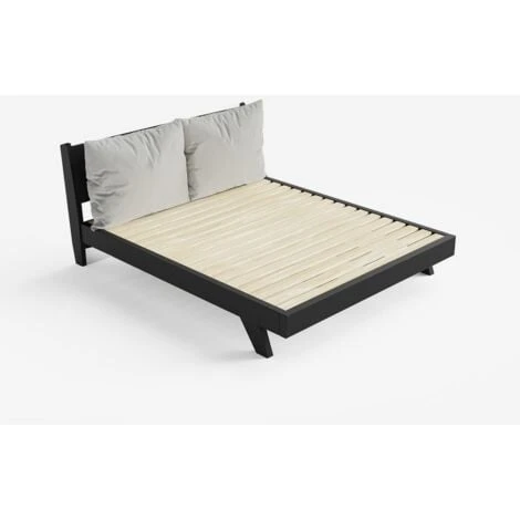 Letto Matrimoniale Design Moderno 160x190cm Con Doghe E Cuscini Rust Colore: Nero 6 Letto Matrimoniale Design Moderno 160x190cm Con Doghe E Cuscini Rust Colore: Nero - immagine 4