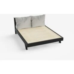 Letto Matrimoniale Design Moderno 160x190cm Con Doghe E Cuscini Rust Colore: Nero 11 Letto Matrimoniale Design Moderno 160x190cm Con Doghe E Cuscini Rust Colore: Nero -LettoMania Italia 52061212 5