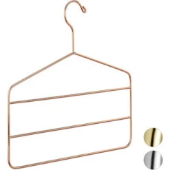 Relaxdays Gruccia Appendiabiti Multipla, Per Pantaloni, Gonne, Sciarpe, Design Elegante, 4 Mm, In Metallo, Rame
