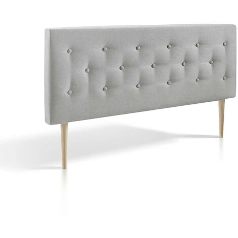 Testiera Di Tessuto Oslo 90x100 Cm, Grigio, Gambe Di Legno, Kit Montaggio Incluso 5 Testiera Di Tessuto Oslo 90x100 Cm, Grigio, Gambe Di Legno, Kit Montaggio Incluso - immagine 3