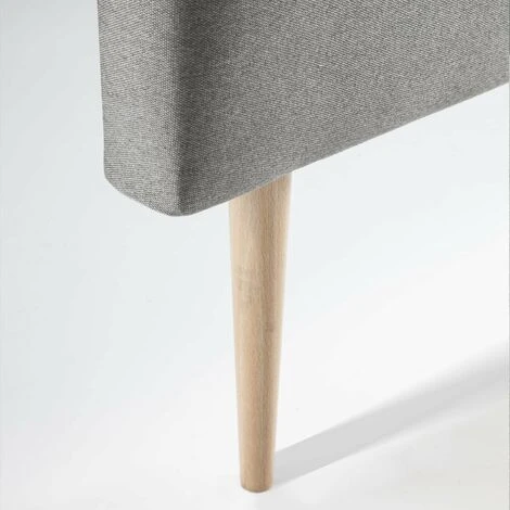 Testiera Di Tessuto Oslo 90x100 Cm, Grigio, Gambe Di Legno, Kit Montaggio Incluso 6 Testiera Di Tessuto Oslo 90x100 Cm, Grigio, Gambe Di Legno, Kit Montaggio Incluso - immagine 4