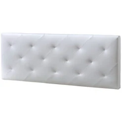 Testiera Rombo 150x60 Cm Bianco, Pelle Sintetica, Imbottita In Schiuma, 8 Cm Di Spessore, Kit Montaggio Incluso