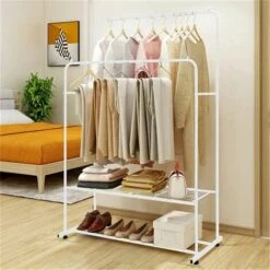 Stand Appendiabiti Con Ruote Appendiabiti Armadio Aperto Metallo Da Terra Porta Abiti Camera Bianco -LettoMania Italia 53418650 3