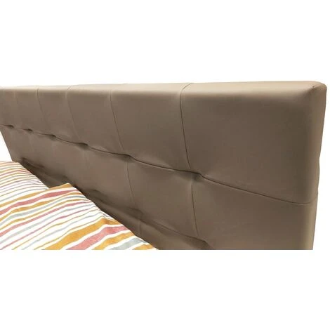 LETTO MATRIMONIALE CON GIROLETTO IN ECOPELLE TORTORA 5 LETTO MATRIMONIALE CON GIROLETTO IN ECOPELLE TORTORA - immagine 3