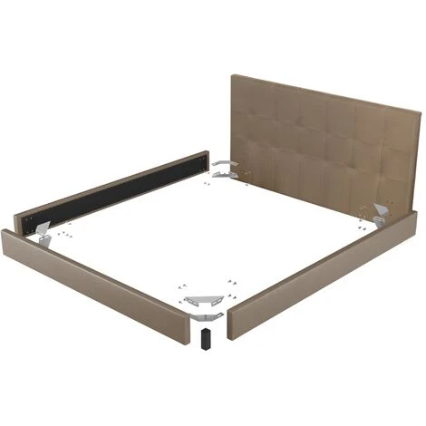 LETTO MATRIMONIALE CON GIROLETTO IN ECOPELLE TORTORA 6 LETTO MATRIMONIALE CON GIROLETTO IN ECOPELLE TORTORA - immagine 4