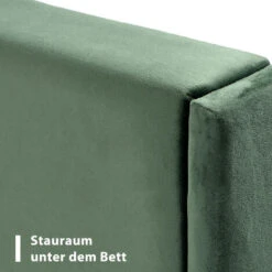 Letto Matrimoniale Con Testiera E Rete A Molle Dal Design Moderno 140x200cm Tessuto Velluto, Verde Scuro 10 Letto Matrimoniale Con Testiera E Rete A Molle Dal Design Moderno 140x200cm Tessuto Velluto, Verde Scuro -LettoMania Italia 53602343 4