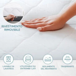 Materasso Con Formula Ibrida Memory E Waterfoam Sostegno Ortopedico Medio-Rigido 100% Made In Italy Proprietà Automodellanti Traspirante Antiacaro E Antibatterico Singolo 80 X 190 9 Materasso Con Formula Ibrida Memory E Waterfoam Sostegno Ortopedico Medio-Rigido 100% Made In Italy Proprietà Automodellanti Traspirante Antiacaro E Antibatterico Singolo 80 X 190 -LettoMania Italia 54927010 3