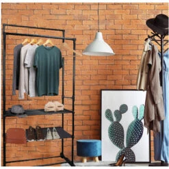 Appendiabiti Scarpiera Da Terra 3 Ripiani Con Ruote Stender Attaccapanni -LettoMania Italia 55067385 3