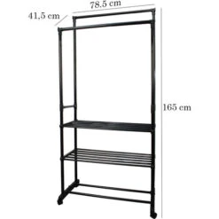 Appendiabiti Scarpiera Da Terra 3 Ripiani Con Ruote Stender Attaccapanni -LettoMania Italia 55067385 5
