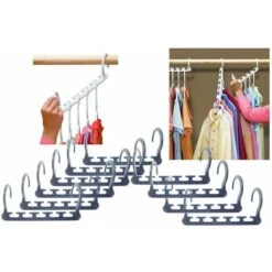 Appendi Grucce Set 10pz Appendiabiti Salvaspazio Ordine Camicie Pantaloni