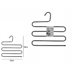 Trade Shop - Gruccia A S Nera Pantaloni Sciarpe Cravatte Multipla 5 Strati Salvaspazio 62438