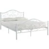 Letto Matrimoniale 160 X 200 Cm In Metallo Bianco - LEYNA -LettoMania Italia 59278665 1