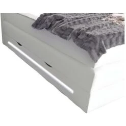 Set Boxspring Testata LED+Base Contenitore+Materasso+Topper 160x200cm Similpelle Bianco - KEROS Di DREAMEA 10 Set Boxspring Testata LED+Base Contenitore+Materasso+Topper 160x200cm Similpelle Bianco - KEROS Di DREAMEA -LettoMania Italia 59278960 4