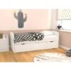 Letto Con 2 Cassetti E 1 Vano Portaoggetti 90 X 190 Cm Bianco - LOUANE