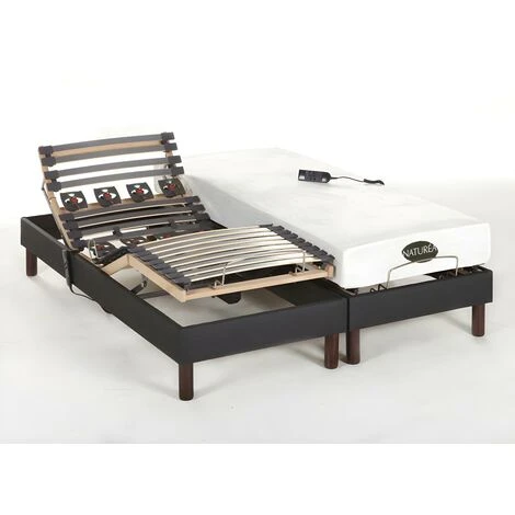 Set Da Relax Doghe E Sospensioni In Memory Foam Tessuto Antracite THESEE Di NATUREA - Motori - 2 X 80 X 200 Cm 4 Set Da Relax Doghe E Sospensioni In Memory Foam Tessuto Antracite THESEE Di NATUREA - Motori - 2 X 80 X 200 Cm - immagine 2