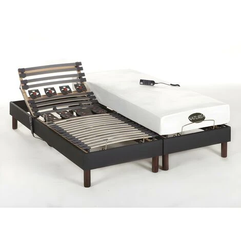 Set Da Relax Doghe E Sospensioni In Memory Foam Tessuto Antracite THESEE Di NATUREA - Motori - 2 X 80 X 200 Cm 5 Set Da Relax Doghe E Sospensioni In Memory Foam Tessuto Antracite THESEE Di NATUREA - Motori - 2 X 80 X 200 Cm - immagine 3