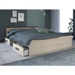 Letto Con Vani Portaoggetti, 2 Cassetti E 1 Nicchia 140 X 190 Cm Rovere - PABLO 10 Letto Con Vani Portaoggetti, 2 Cassetti E 1 Nicchia 140 X 190 Cm Rovere - PABLO -LettoMania Italia 59279210 4