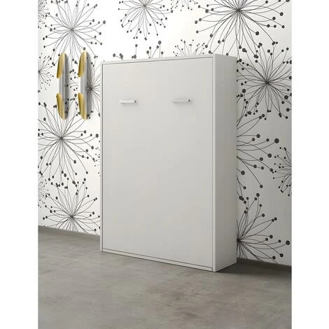 Letto A Scomparsa MALINA Con Apertura Verticale Manuale - 160x200cm - Bianco 6 Letto A Scomparsa MALINA Con Apertura Verticale Manuale - 160x200cm - Bianco - immagine 4