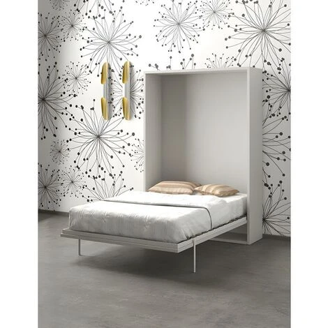 Letto A Scomparsa MALINA Con Apertura Verticale Manuale - 160x200cm - Bianco 7 Letto A Scomparsa MALINA Con Apertura Verticale Manuale - 160x200cm - Bianco - immagine 5