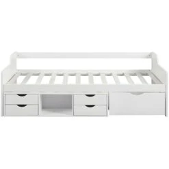 Divanetto Letto Con Vani Portaoggetti 90 X 190 Cm In Abete Bianco - ADELISE -LettoMania Italia 59284858 4