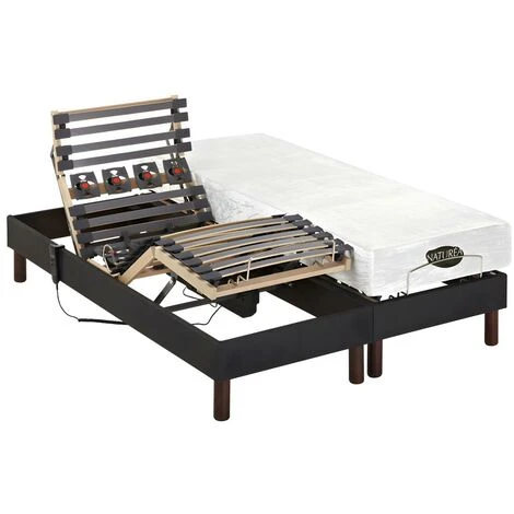 Set Da Relax Doghe E Sospensioni In Memory Foam Tessuto Antracite THESEE Di NATUREA - Motori - 2 X 70 X 190 Cm 4 Set Da Relax Doghe E Sospensioni In Memory Foam Tessuto Antracite THESEE Di NATUREA - Motori - 2 X 70 X 190 Cm - immagine 2