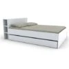 Letto Con Testata Vani Portaoggetti E Cassetti 140 X 190 Cm Bianco - EUGENE 1 Letto Con Testata Vani Portaoggetti E Cassetti 140 X 190 Cm Bianco - EUGENE -LettoMania Italia 59285108 1