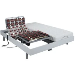 Set Relax Con Sospensioni, In Lattice CASSIOPEE III Di DREAMEA - Motori OKIN - 2 X 80 X 200 Cm - Bianco