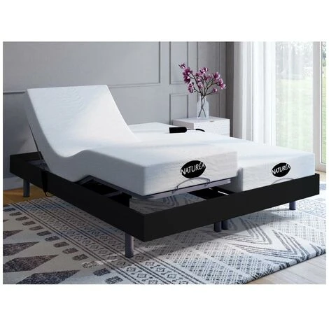 Set Da Relax, Con Sospensioni, Memory Foam E Bambù, LYSIS III Di NATUREA - Motori OKIN - 2 X 70 X 200 Cm - Nero 4 Set Da Relax, Con Sospensioni, Memory Foam E Bambù, LYSIS III Di NATUREA - Motori OKIN - 2 X 70 X 200 Cm - Nero - immagine 2