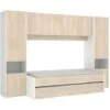 Letto A Scomparsa Con Ponte 90 X 190 Cm Rovere E Bianco - SELENA -LettoMania Italia 59290355 1