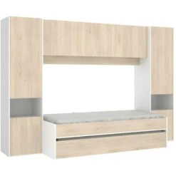 Letto A Scomparsa Con Ponte 90 X 190 Cm Rovere E Bianco - SELENA