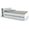 Letto Con Testata Vani Portaoggetti E Cassetti 160 X 200 Cm Bianco - EUGENE -LettoMania Italia 59291170 1