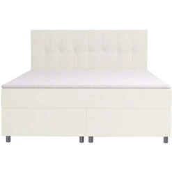 Set Letto Boxspring Testata + Reti + Materasso + Topper SIERO Di DREAMEA - 160 X 200 Cm - Tessuto - Avorio 8 Set Letto Boxspring Testata + Reti + Materasso + Topper SIERO Di DREAMEA - 160 X 200 Cm - Tessuto - Avorio -LettoMania Italia 59317091 3