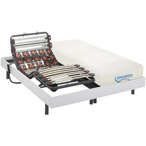 Set Da Relax Doghe E Sospensioni Memory Foam DIONYSOS Di DREAMEA - Motori OKIN - Bianco - 2 X 80 X 200 Cm 3 Set Da Relax Doghe E Sospensioni Memory Foam DIONYSOS Di DREAMEA - Motori OKIN - Bianco - 2 X 80 X 200 Cm