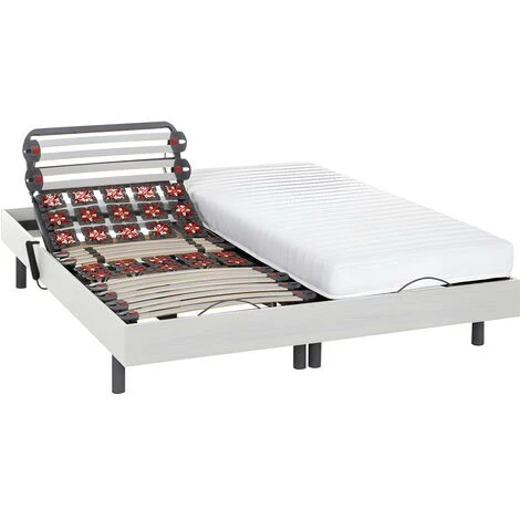 Set Da Relax Con Doghe E Sospensioni - PANDORA II Di DREAMEA - Motori OKIN - Bianco - 2 X 80 X 200 Cm 5 Set Da Relax Con Doghe E Sospensioni - PANDORA II Di DREAMEA - Motori OKIN - Bianco - 2 X 80 X 200 Cm - immagine 3