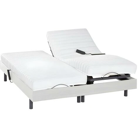 Set Da Relax Con Doghe E Sospensioni - PANDORA II Di DREAMEA - Motori OKIN - Bianco - 2 X 80 X 200 Cm 6 Set Da Relax Con Doghe E Sospensioni - PANDORA II Di DREAMEA - Motori OKIN - Bianco - 2 X 80 X 200 Cm - immagine 4