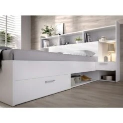 Letto Con Scomparti Portaoggetti E Comodini Integrati 140 X 190 Cm Bianco - KEVIN 10 Letto Con Scomparti Portaoggetti E Comodini Integrati 140 X 190 Cm Bianco - KEVIN -LettoMania Italia 59970211 4