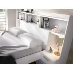 Letto Con Scomparti Portaoggetti E Comodini Integrati 140 X 190 Cm Bianco - KEVIN 11 Letto Con Scomparti Portaoggetti E Comodini Integrati 140 X 190 Cm Bianco - KEVIN -LettoMania Italia 59970211 5