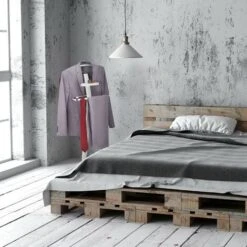 Relaxdays Servo Muto Da Camera, Autoportante, Ripiano Per Accessori, Appendiabiti Moderno, 112x46x32cm, Bianco Argentato -LettoMania Italia 60203529 5