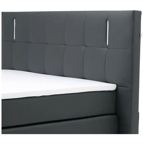 Set Boxspring Completo Testata Con LED + Reti Piedi LED + Materasso + Topper BILBAO - 160 X 200 Cm - Similpelle - Antracite 5 Set Boxspring Completo Testata Con LED + Reti Piedi LED + Materasso + Topper BILBAO - 160 X 200 Cm - Similpelle - Antracite - immagine 3