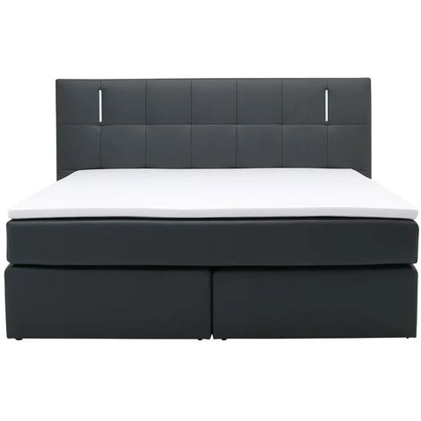 Set Boxspring Completo Testata Con LED + Reti Piedi LED + Materasso + Topper BILBAO - 160 X 200 Cm - Similpelle - Antracite 7 Set Boxspring Completo Testata Con LED + Reti Piedi LED + Materasso + Topper BILBAO - 160 X 200 Cm - Similpelle - Antracite - immagine 5